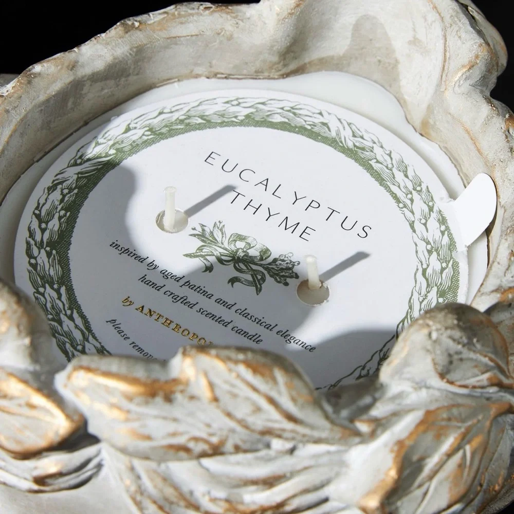 NEW NWT Anthropologie Grecian Bust Candle Eucalyptus Thyme Ceramic Huge